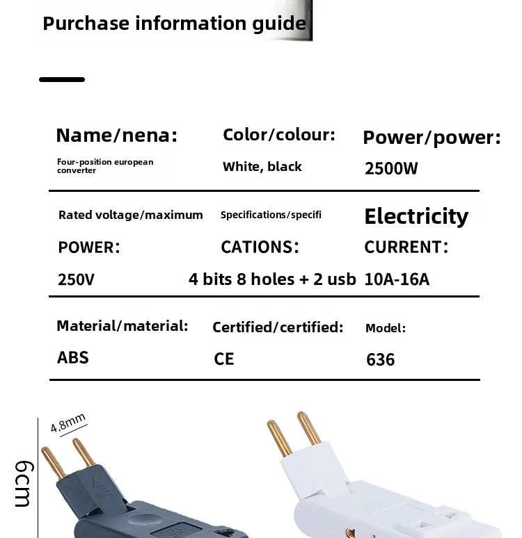 New Rotates Electrical Outlet Extender Adjustable Length White Power Outlets Extender Power Socket Expander for NightStand