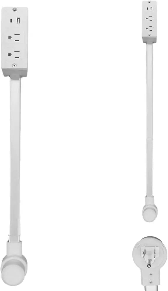 New Rotates Electrical Outlet Extender Adjustable Length White Power Outlets Extender Power Socket Expander for NightStand