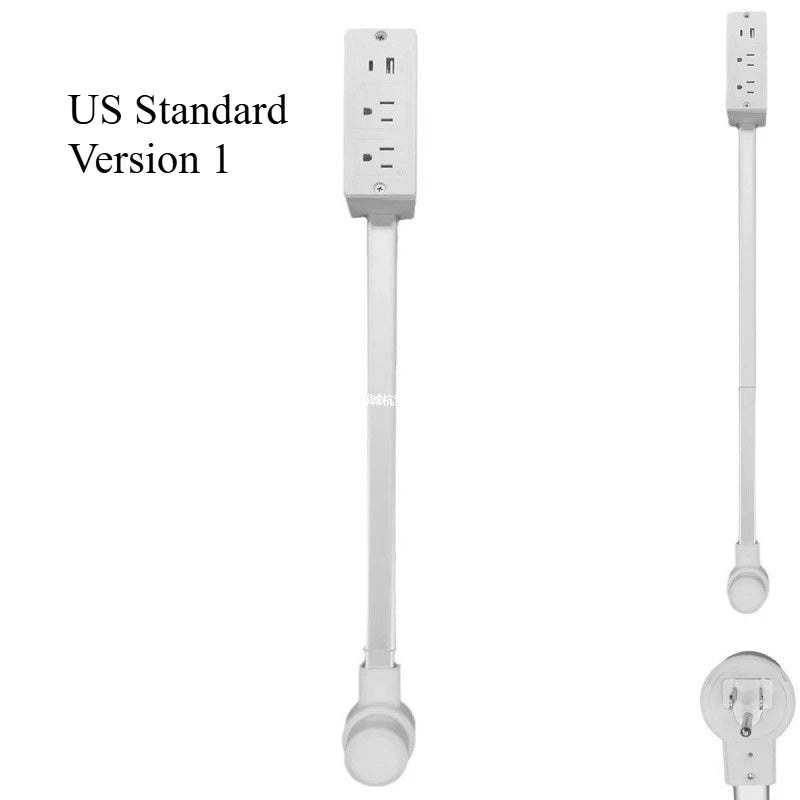 New Rotates Electrical Outlet Extender Adjustable Length White Power Outlets Extender Power Socket Expander for NightStand
